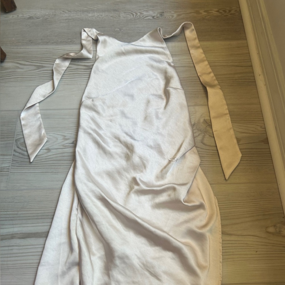 Hello Molly Ivory Satin Backless Dress